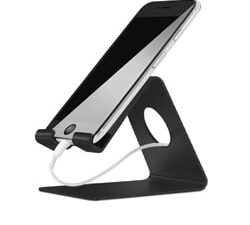 Best Phone Stand, Tablet Stand, Desktop Stand, Aluminum (Up to 10.1 inches)–Black