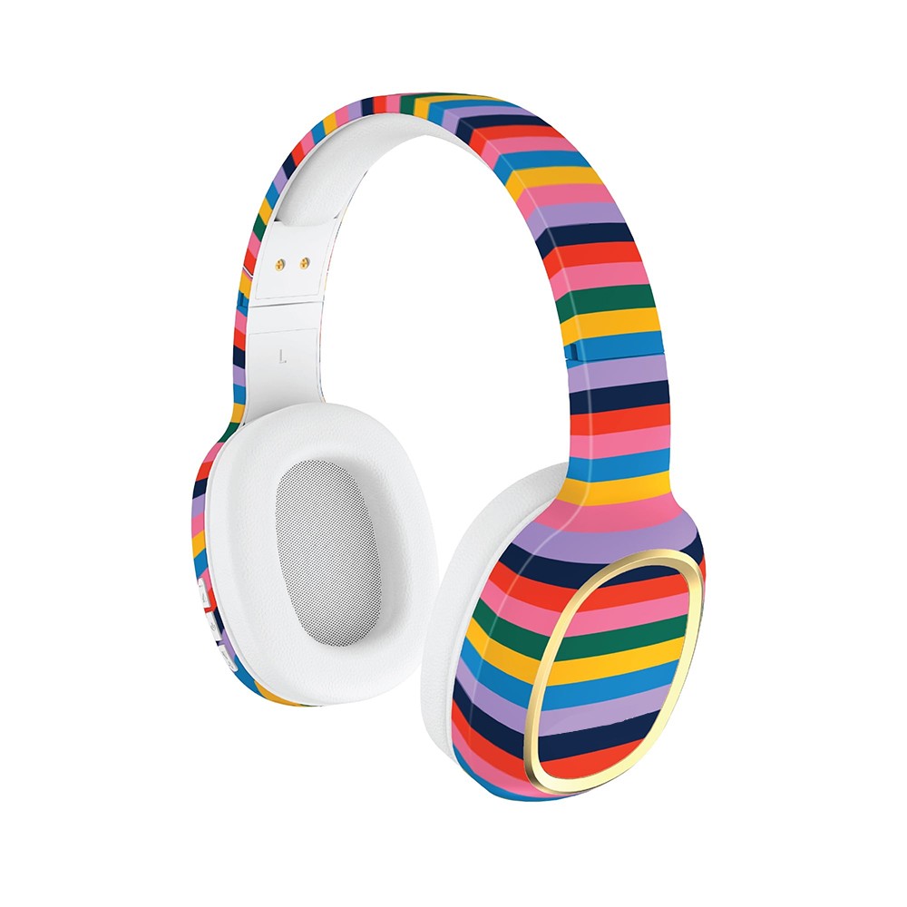 Headphones With Colorful Stripes Pattern