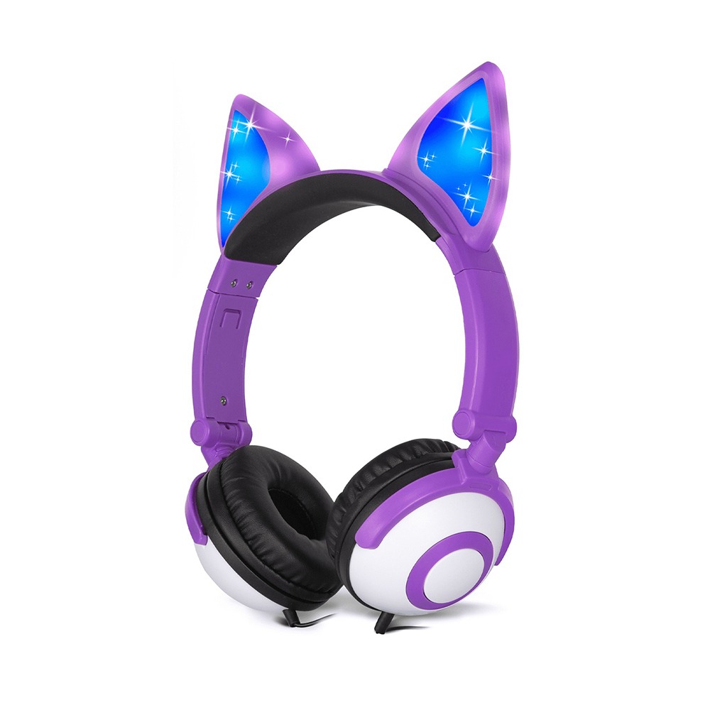 Cat Ear Headphones with LED for Girls